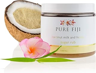 Pure Fiji Coconut Sugar Body Scrub - Body Exfoliator Scrub Natural Origin for Smooths and Softens Skin - Organic Exfoliati...