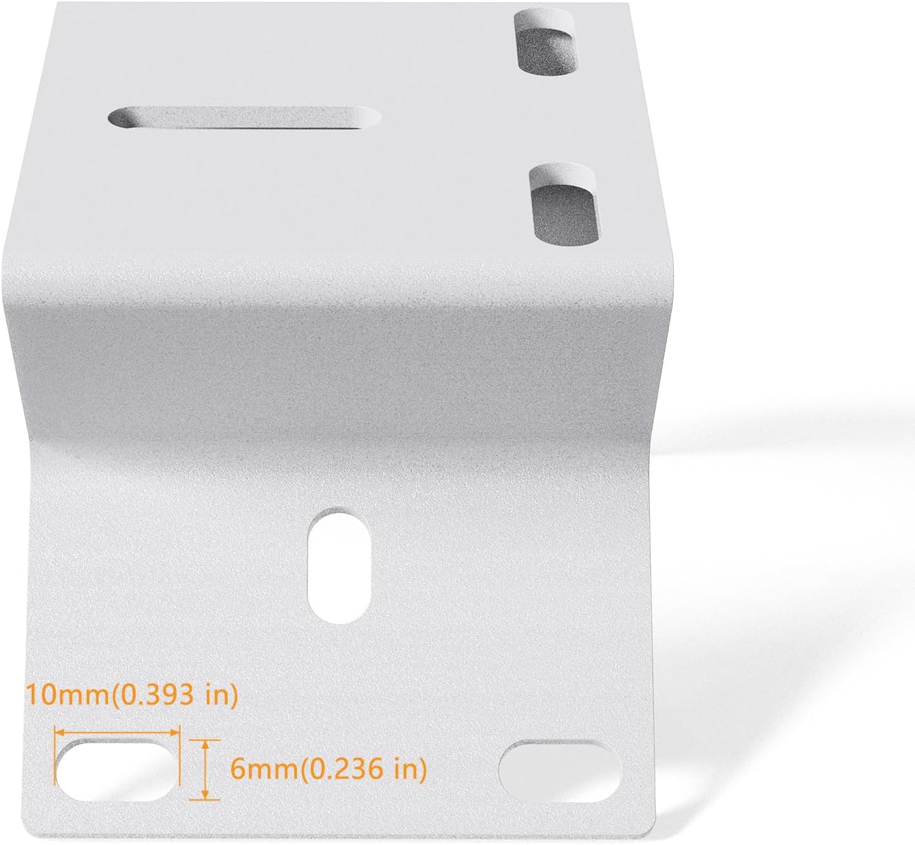 Outdoor Security Camera Corner Mount, White Metal Bracket, 4 Pack | 90-degree clamp, 2.2-4.3 in diameter range, eaves and stairwell placement, hardware included