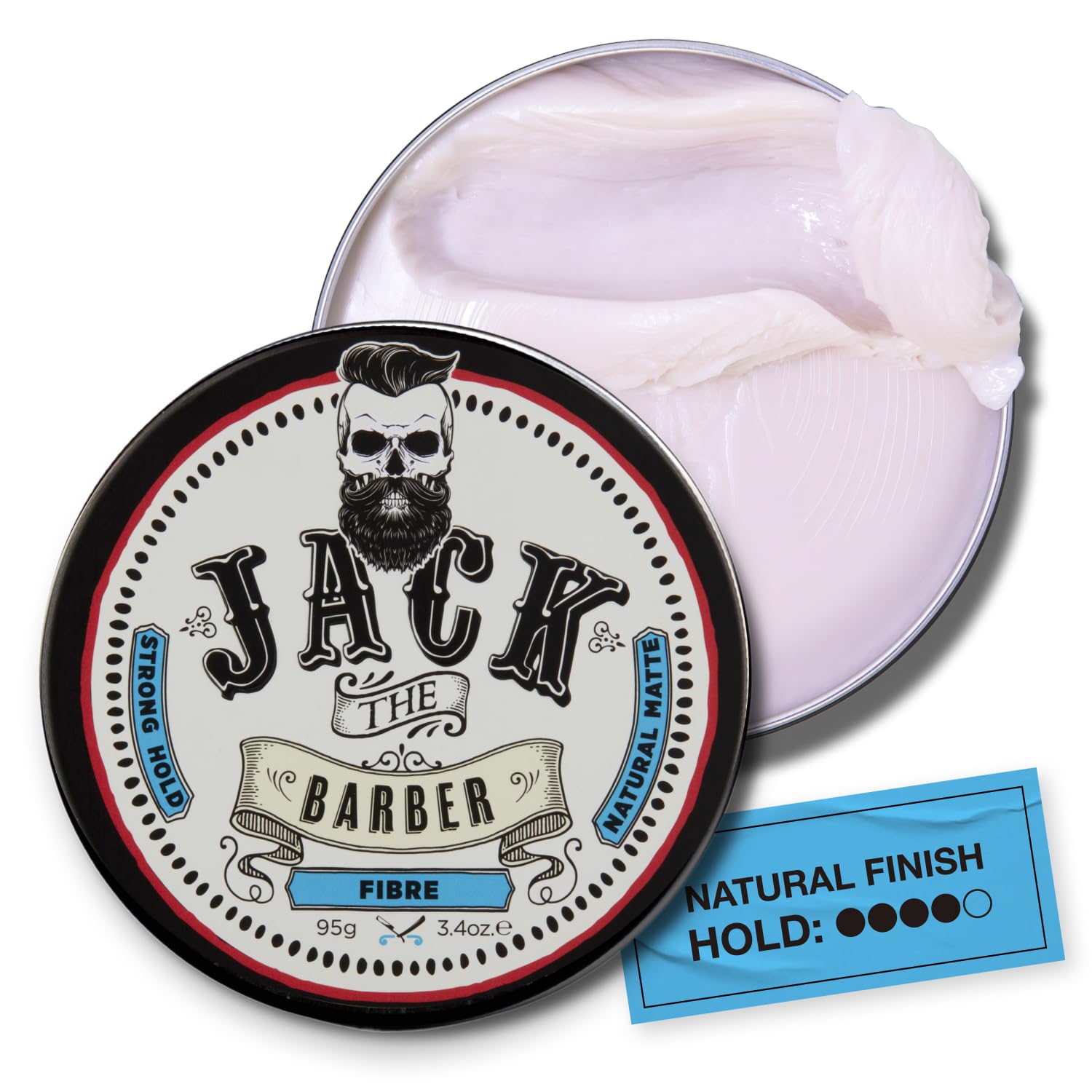 JACK THE BARBER Faser: Starker Halt, natürliches mattes Finish, füllt feines oder dünner werdendes Haar, sofort dicker, Haarverdichter und Topper für feines Haar, für alle Haartypen, 95 g