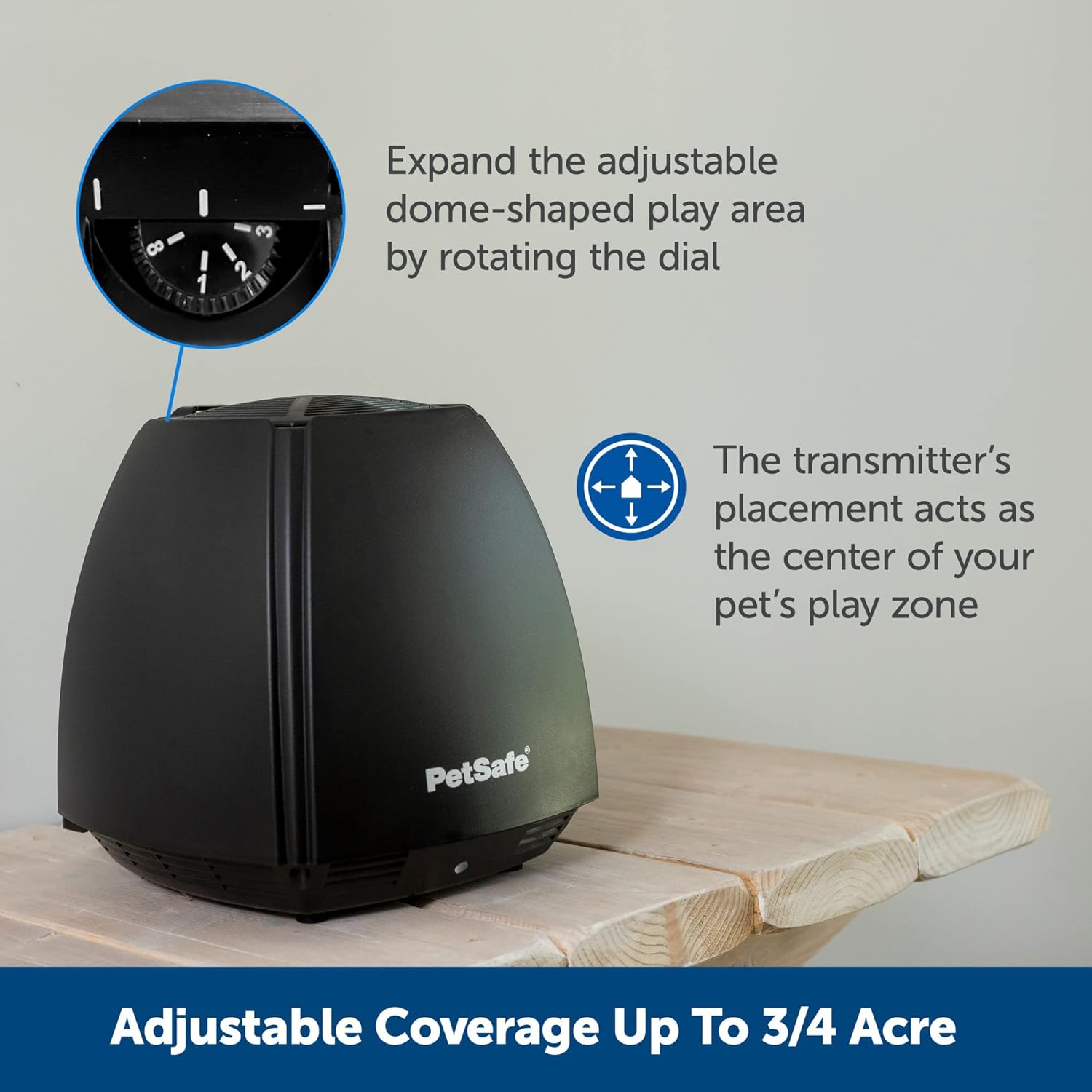 PetSafe Stay & Play Wireless Pet Fence with Replaceable Battery Collar, Covers up to 3/4 Acre, For Dogs & Cats over 5 lb, Waterproof Collar, Tone & Static, From Parent Company of INVISIBLE FENCE Brand : PetSafe : Pet Supplies