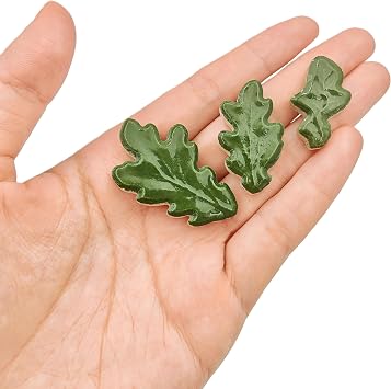 Wavy Leaf-Shaped Ceramic Mosaic Tiles,500g/1.1lb Ceramic Mosaic Pieces for Home Decoration or DIY Crafts,Mosaic Puzzle or Mosaic Making Supplies. (Dark Green)