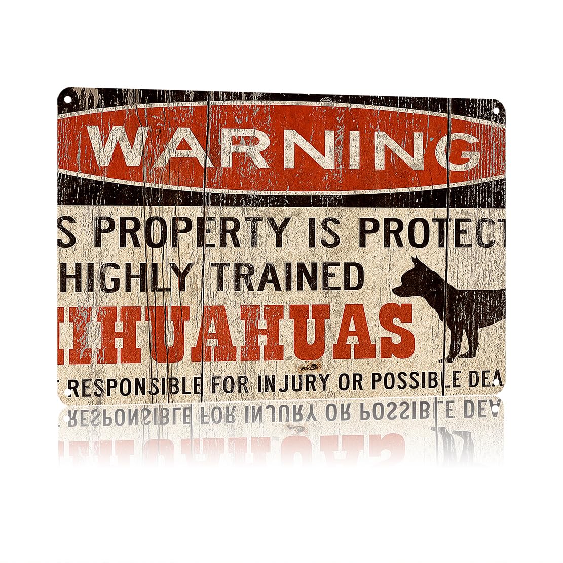 KWQDOZF Funny Metal Signs Posters Chihuahuas Warning Sign Wall Art for Yard Outdoor Lawn Garden Home Decor 8X12inch