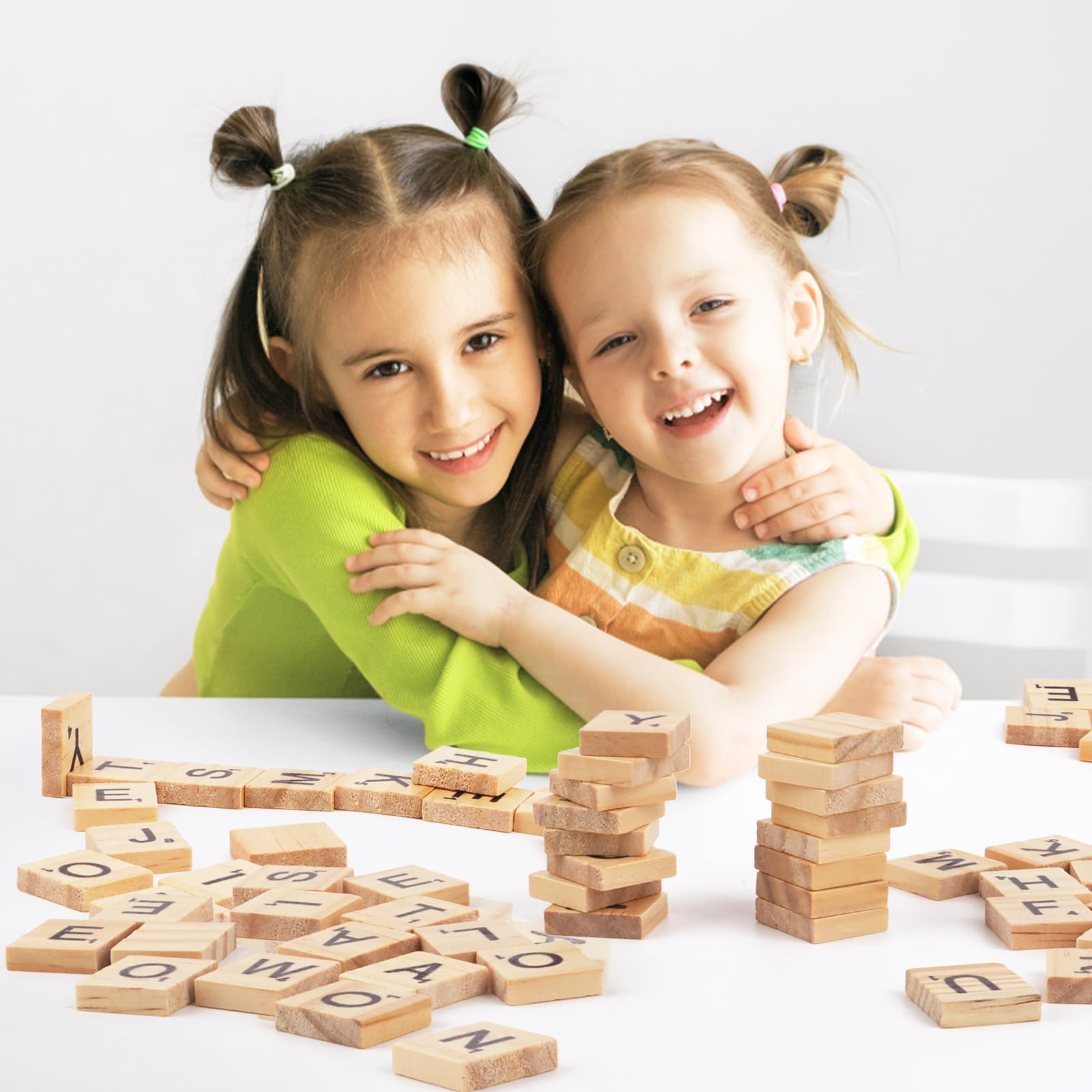 100 Pezzi Lettere In Legno, Fai Da Te In Legno Fatto A Mano Scrabble