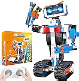 Robot Building Toys for Boys, STEM Projects for Kids Ages 8-12, Remote & APP Controlled Engineering Learning Educational Coding DIY Building Kit Rechargeable Robot Toy Gifts for Girls