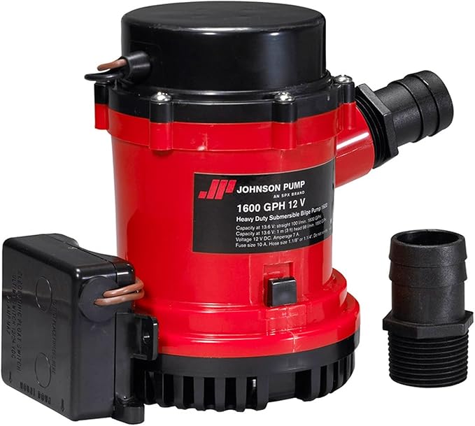 Johnson Pumps 01674001 1600 GPH Heavy Duty Automatic Bilge Pump with