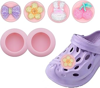 Wonhibo 2 Pack Shoe Charms Holder for Airtag 1st and 2nd - Kids Waterproof Shoe Hole Decoration for Girls Bows,Bunny,Floral,Cherry