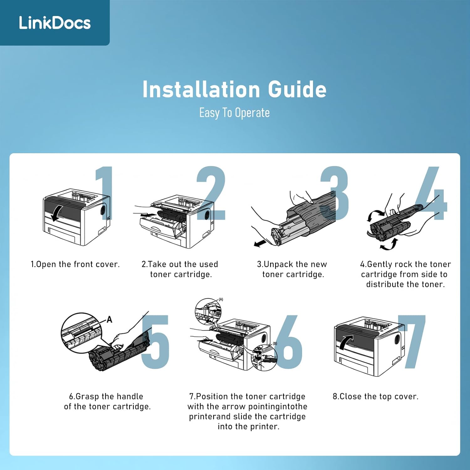 LinkDocs 85A CE285A Compatible Black Toner Cartridge Replacement for HP CE285A 85A Toner Cartridge Work with P1102w P1102 P1109W M1217nfw M1212 M1212nf M1217nfw Printer Ink [2-Pack]