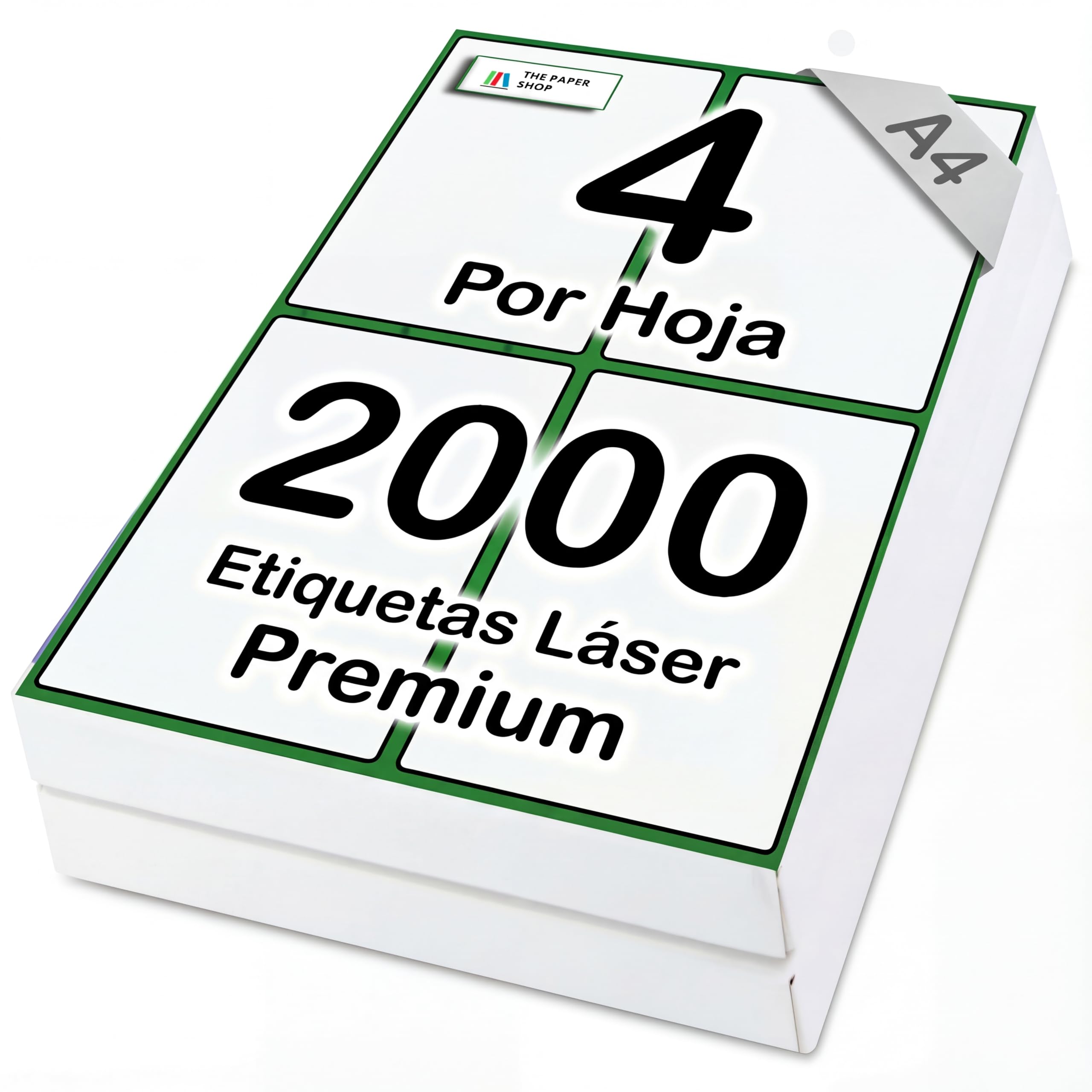 [2000 etiquetas] Etiquetas adhesivas de dirección A4, 4 por hoja, calcomanías autoadhesivas blancas para impresora, tamaño A6 para láser y inyección de tinta, hojas de envío y paquetes