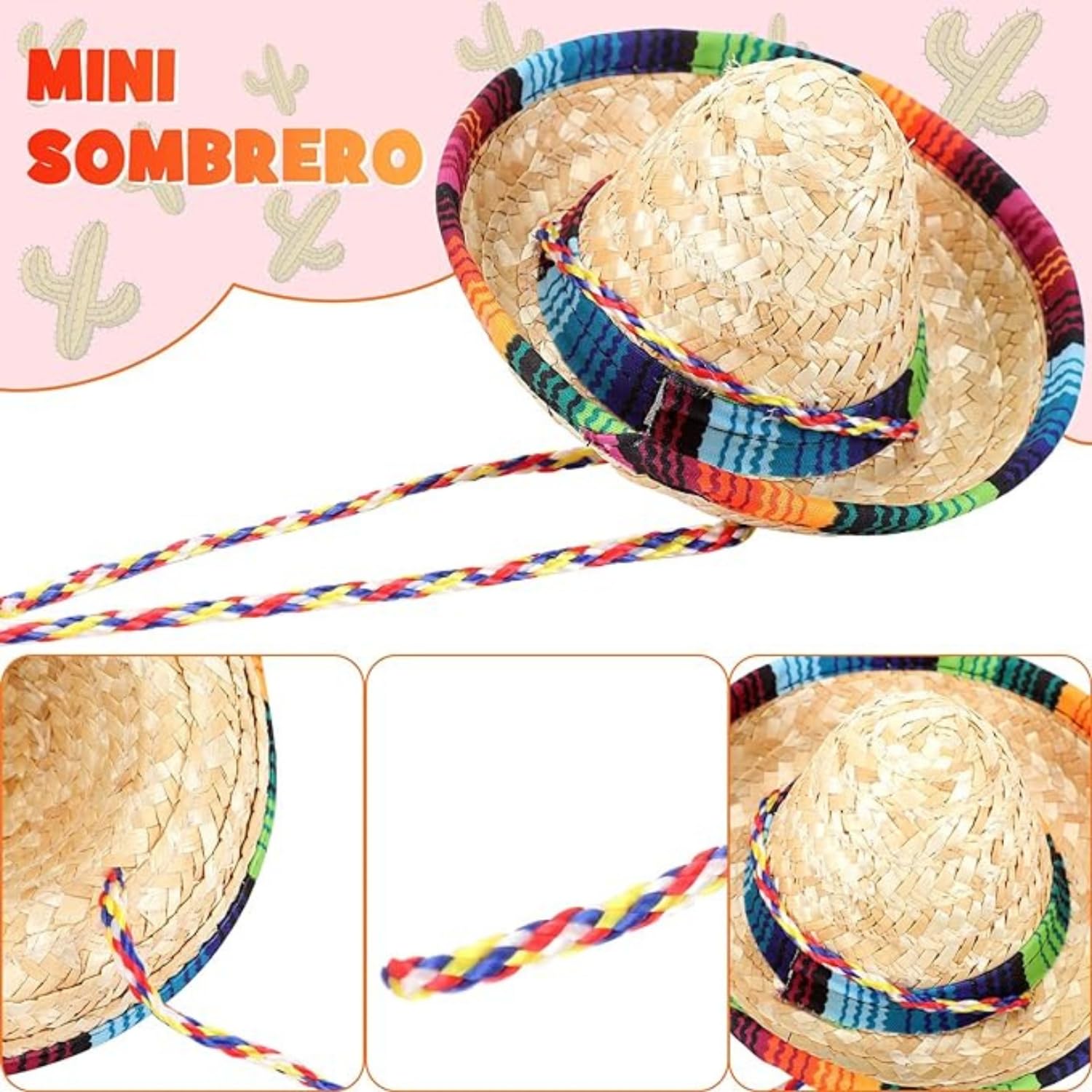 2 Pack Bearded Dragon Sombrero Hats - Lizard Cinco De Mayo Straw