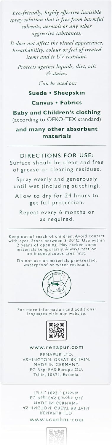 Renapur Suede, Nubuck, Fabric Waterproofing/Stain Protection — Eco-Friendly, Non-Toxic, for Shoes, Boots, Sneakers & Clothing (8.5 fl.oz) - Packaging May Vary - Image 7