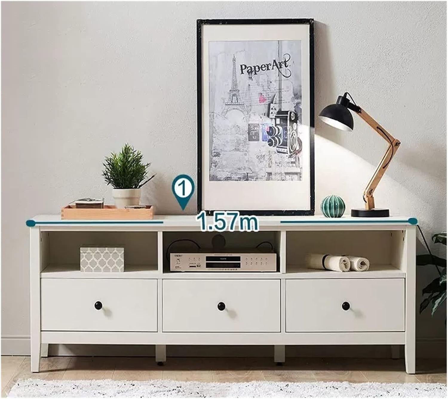 WWWASAS Simple Solid Wood Legs TV TV Console Table