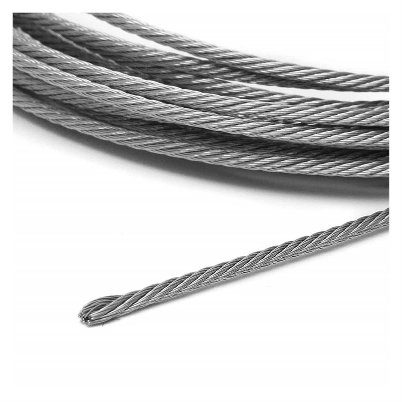 QUARKZMAN 100 ft (30 m) staalkabel van roestvrij staal 304 3/64 inch (1 mm), vinylgecoat met 10 aluminium hulzen om op te hangen, waslijn, verhoging