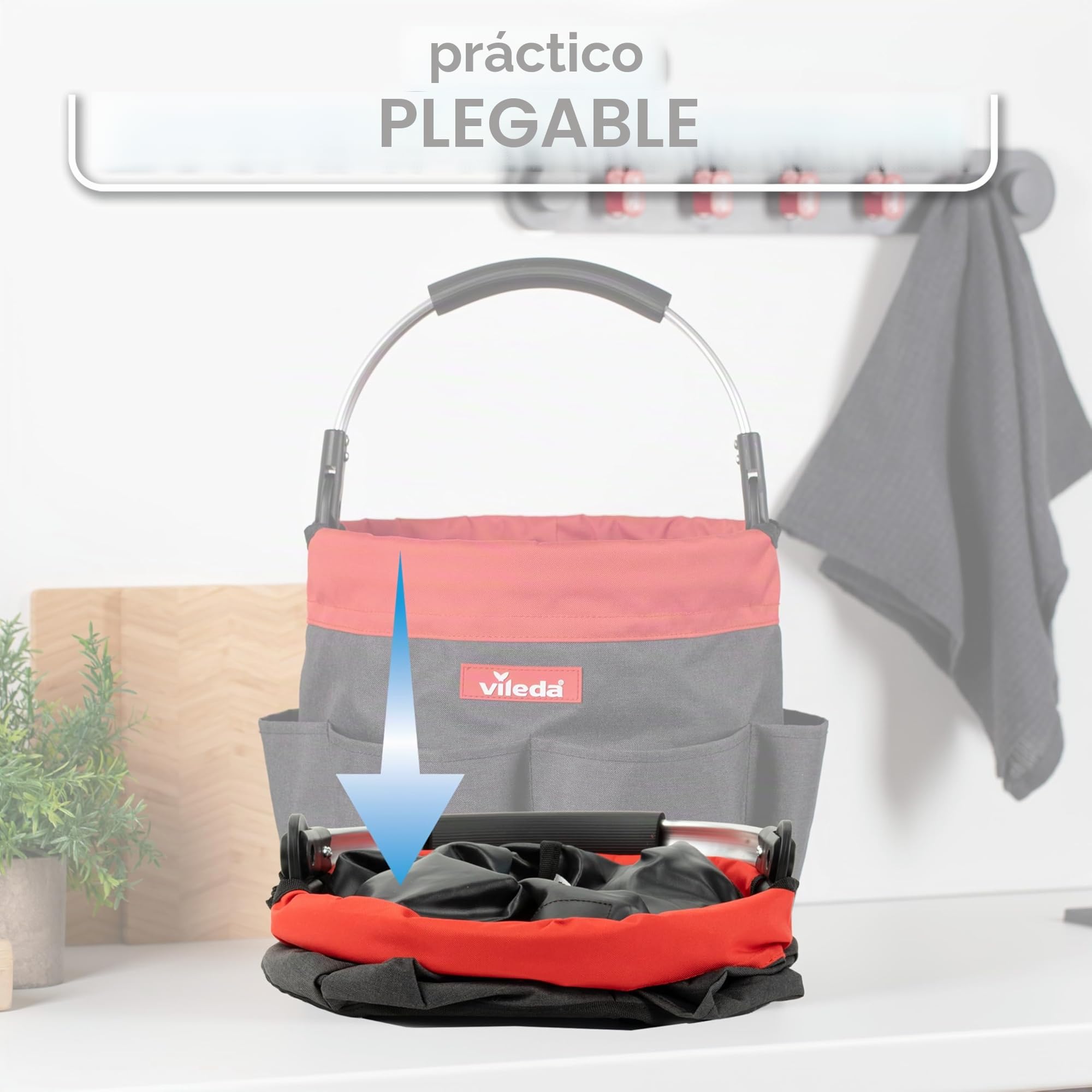 Vileda Cleaning Caddy - Organizador de limpieza impermeable con asa y 6 compartimentos