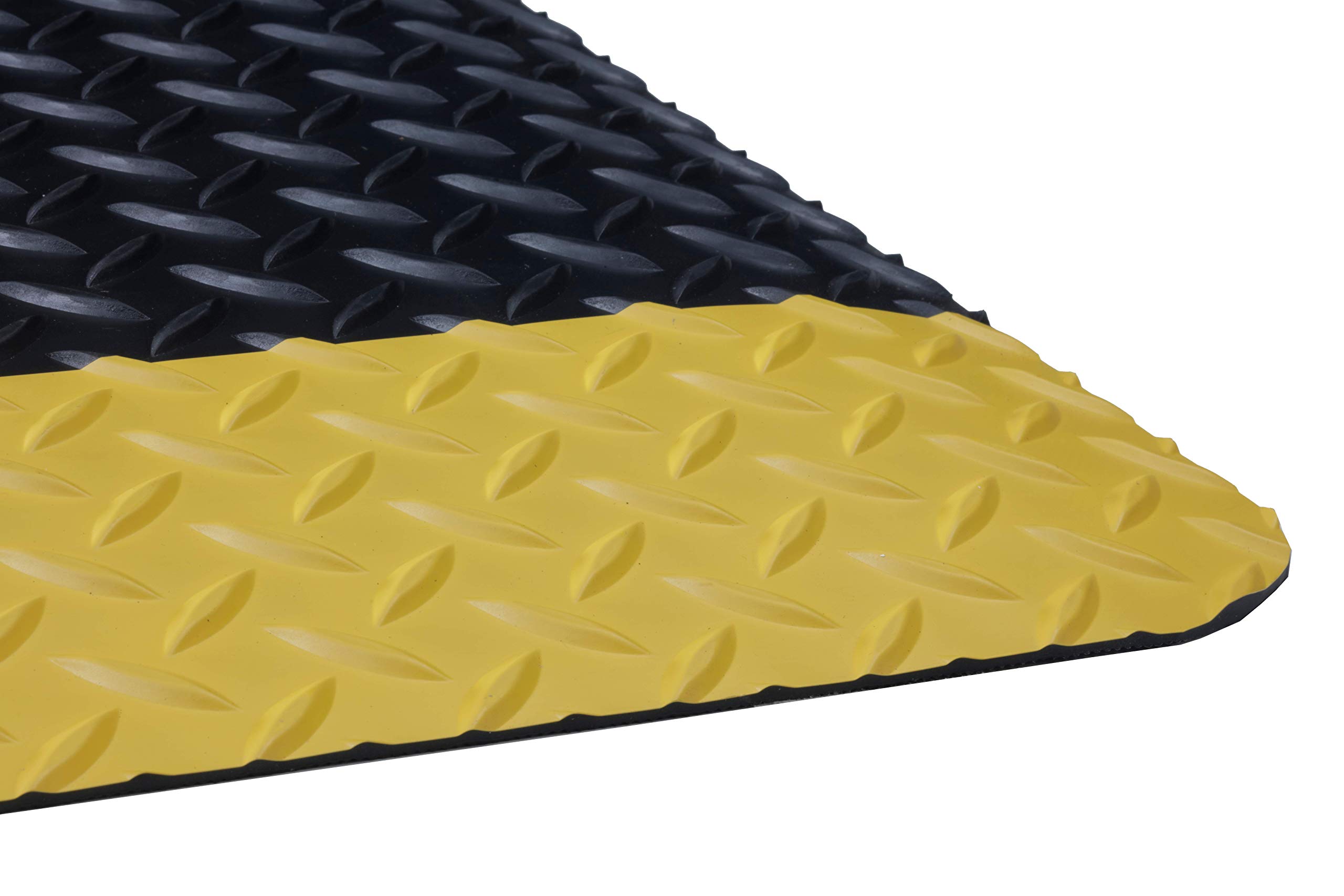 Guardian Safe Step Anti-Fatigue Floor Mat, Vinyl, 3'x5', Blk/Ylw