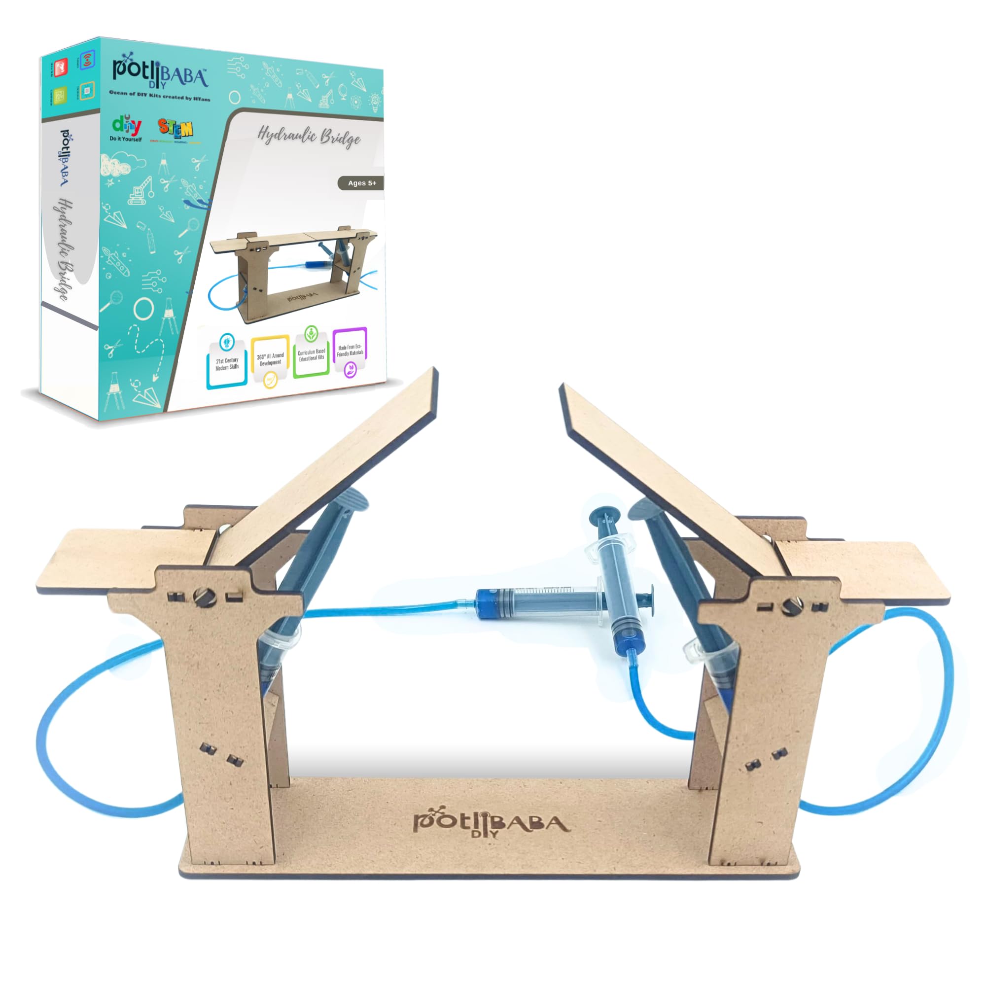 POTLIBABA DY DIY Hydraulic Bridge Educational DIY Stem Kit, Skill Based Fun Toys, Educational & Assembly Game For Kids 6 To 16, Gifts Item For Girls And Boys, Science Engineering Project