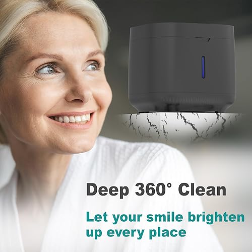 Miniatura 6 de Máquina limpiadora ultrasónica de retenedores con luz UV de 10.1 fl oz para dentadura, protector bucal dental, cabezal de cepillo de dientes,