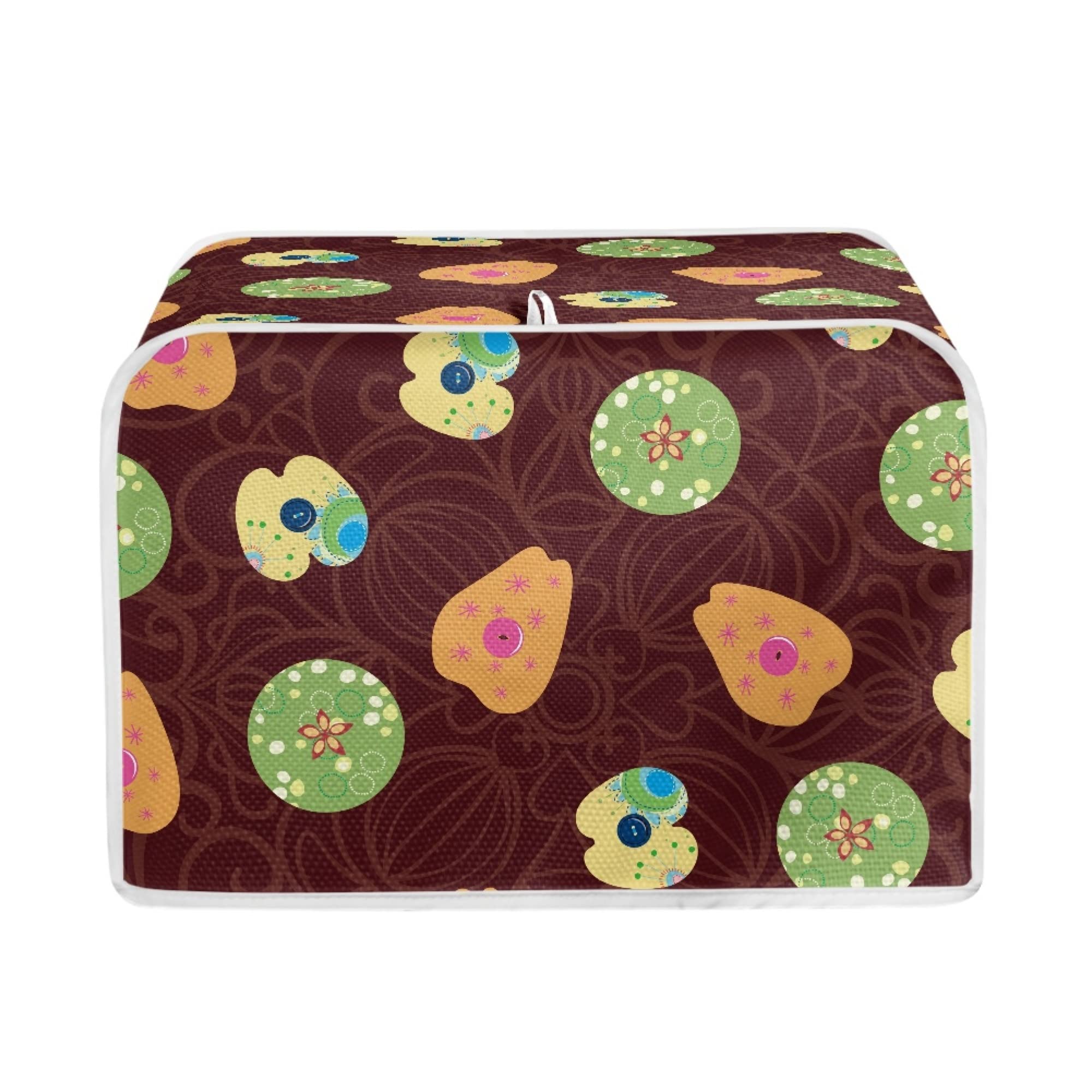 TOADDMOS Fruit Floral Print Toaster Cover 4 Slice,Toaster Covers Bread Maker Cover,Kitchen Small Appliance Covers Dust and Fingerprint Protection — image 1