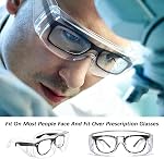 6 Pairs Clear Safety Glasses Over Eyeglasses Goggles Clear Glasses Anti- Fog/Scratch Eye Protection Polycarbonate Protective Eyewear Safety Goggles For Shooting, Lab, Outdoor, Workplaces