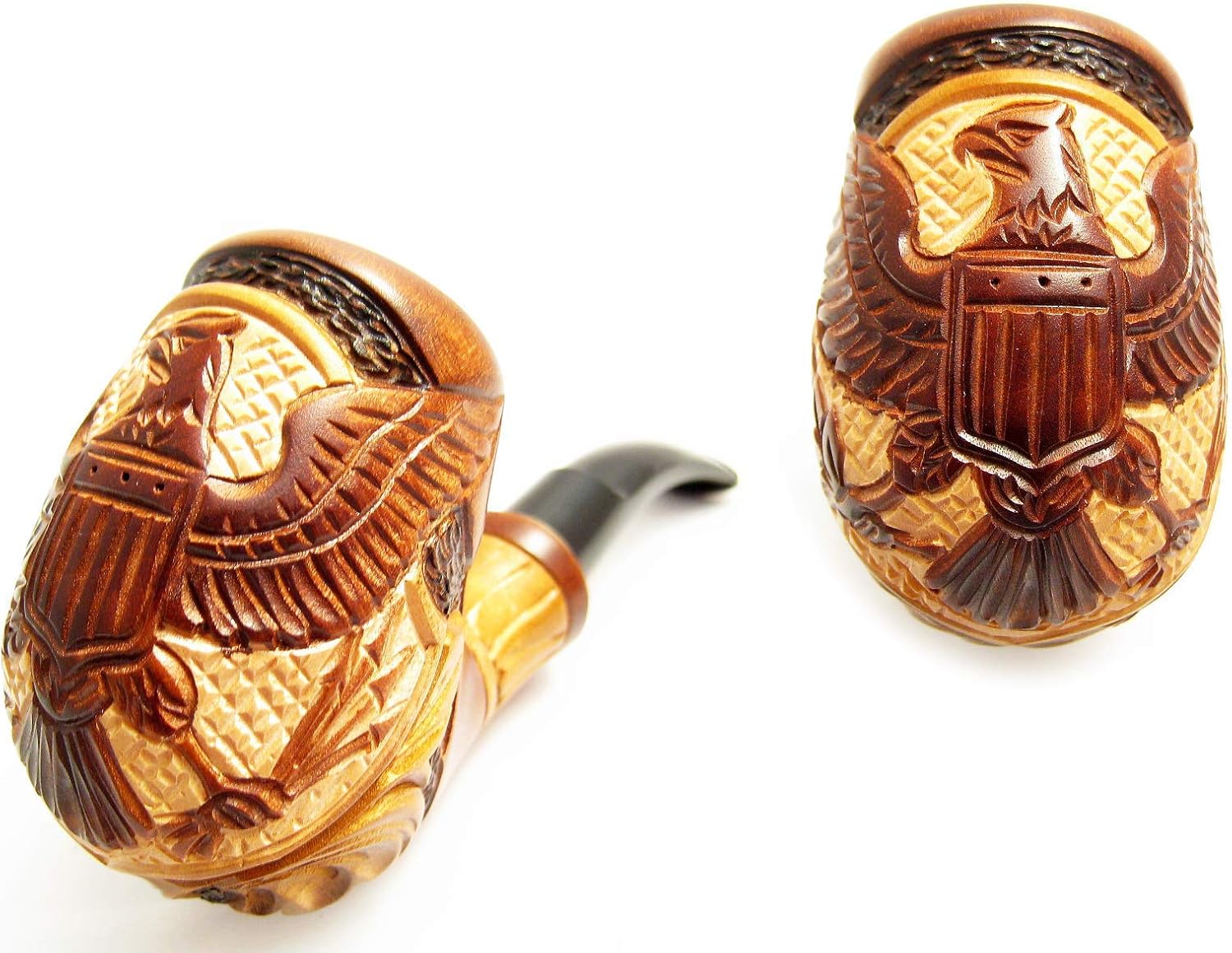 Fashion "American Eagle" Tobacco Smoking Pipe Carved Pear Root Wood and Pouch (Wood)
