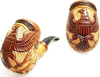 Fashion "American Eagle" Tobacco Smoking Pipe Carved Pear Root Wood and Pouch (Wood)