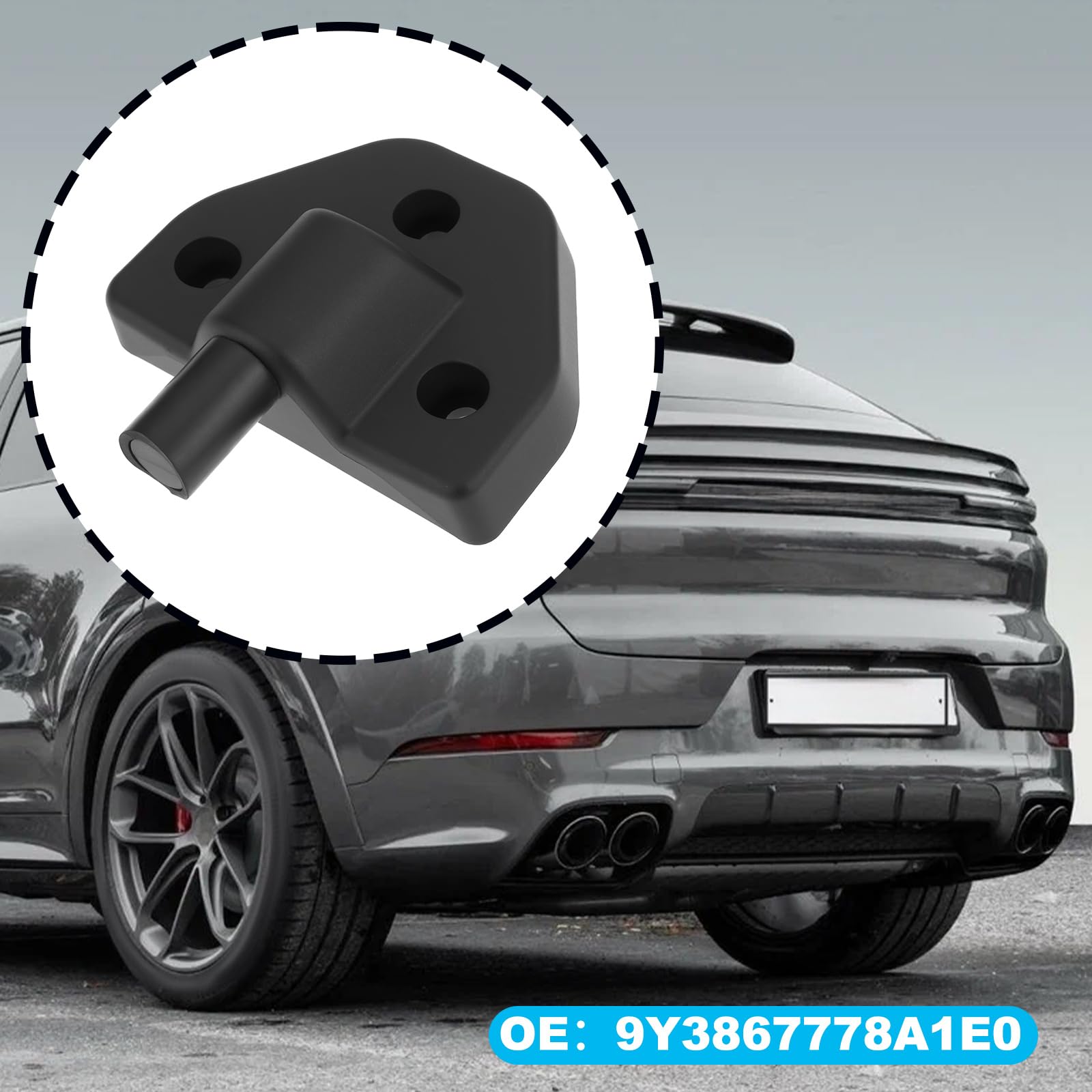 1x Wspornik uchwytu bagażnika samochodowego prawy 9Y3867778A1E0 Kompatybilny z Porsche Cayenne 18-24 Czarny Plastik