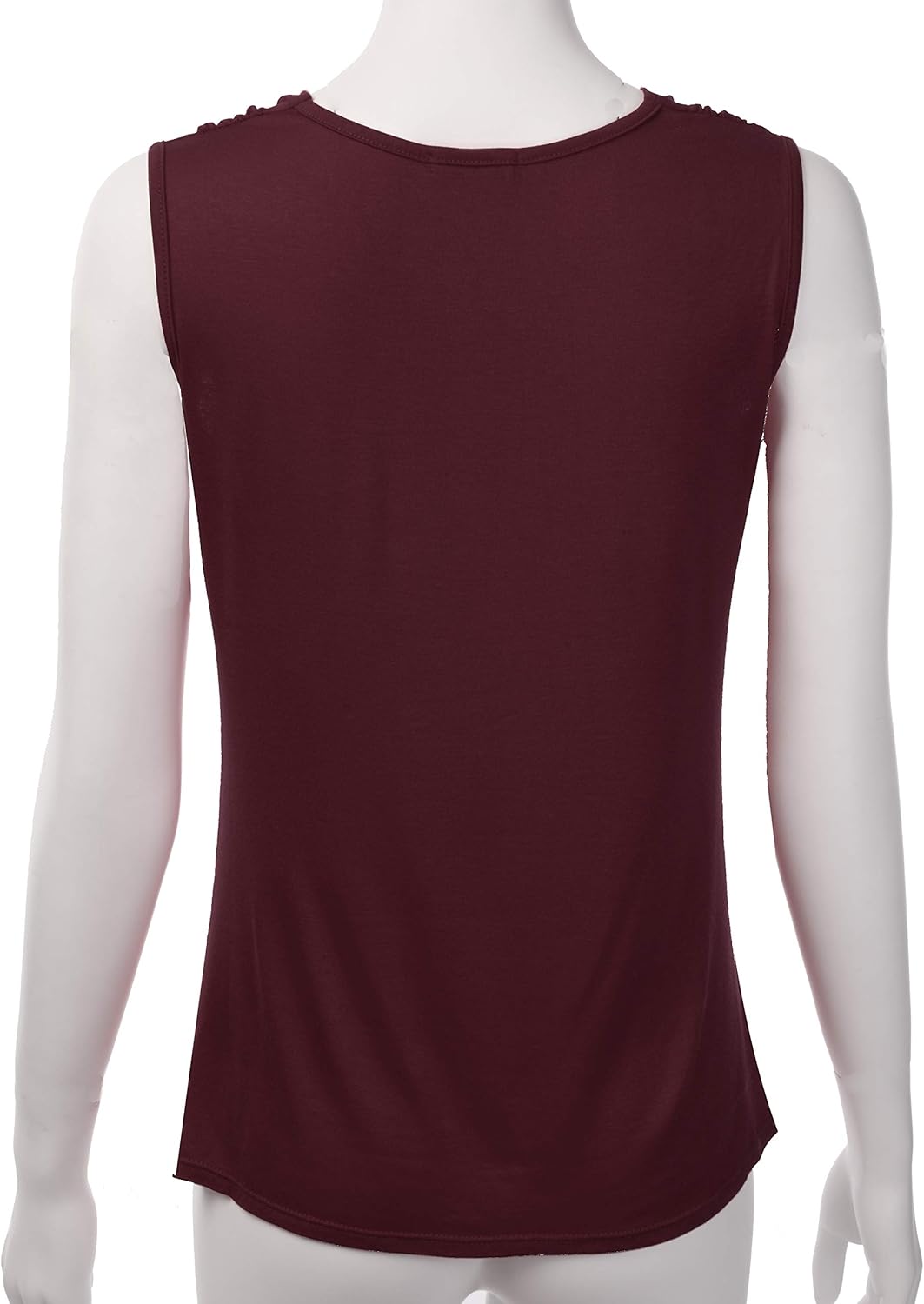 Women's Cowl Neck Ruched Draped Sleeveless Stretchy Blouse Casual Tank Top (Made in USA) - Image 3