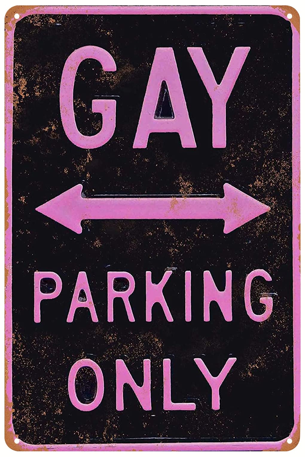 Sreeleathers Pink Gay Parking Only Metal Tin Sign Street Sign Wall Art Plaque Decor 8X12 Inch