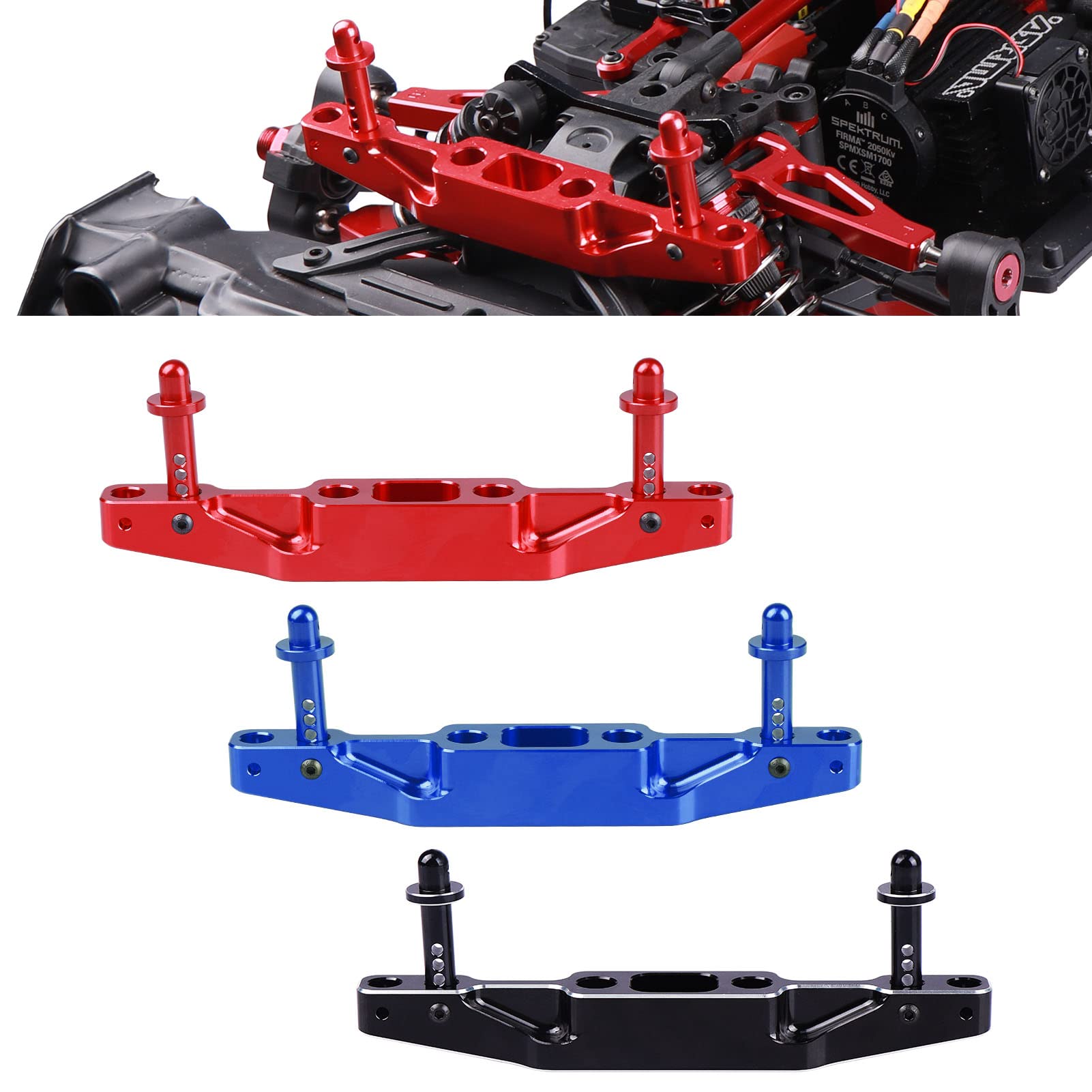 AIMROCK Aluminum Front & Rear Body Post Mounts Set W/Body Posts Upgrade Parts For Arrma 1/7 Felony 6S BLX Street Bash All-Road Muscle Car RTR (Blue