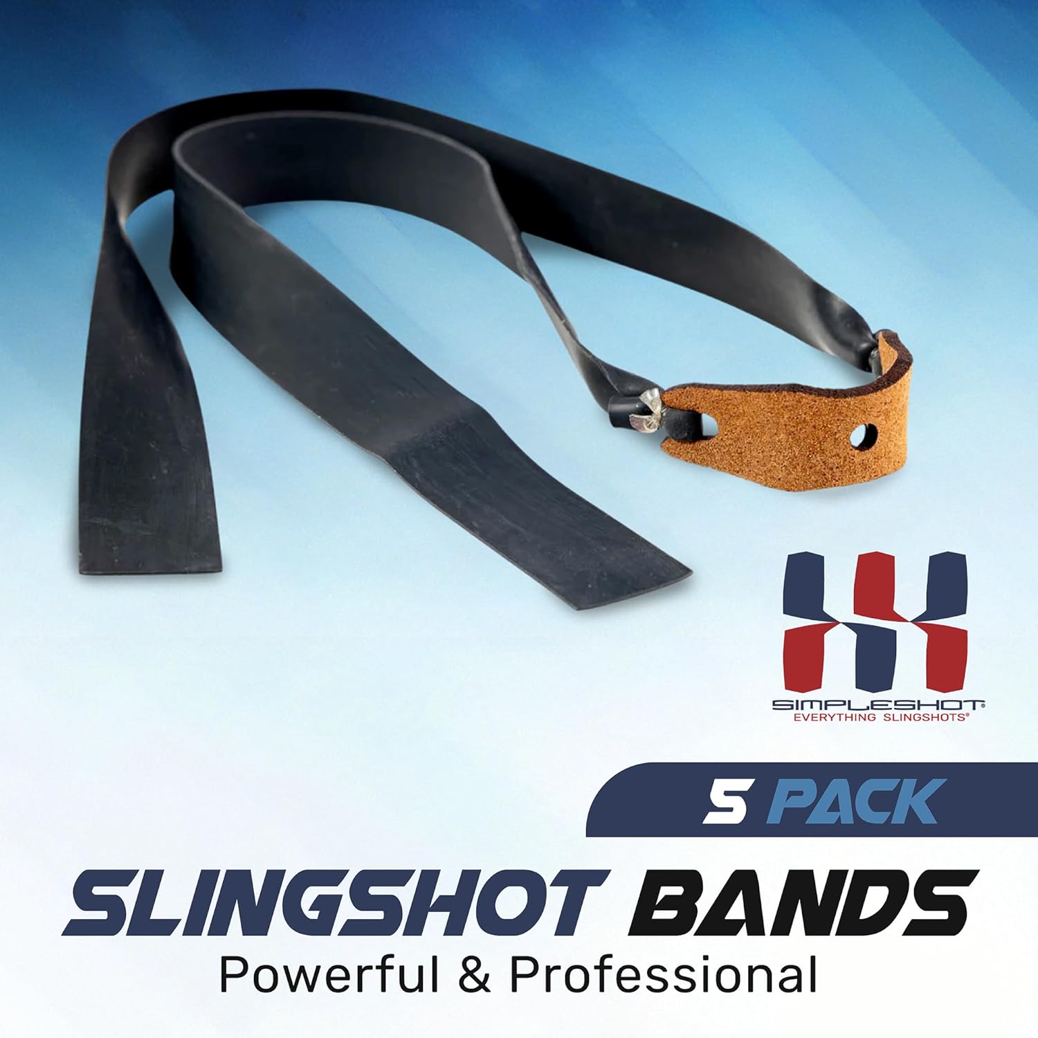 SimpleShot 5pcs Slingshot Bands Powerful Professional Elastic Rubber Catapult Shooting Flat Bands