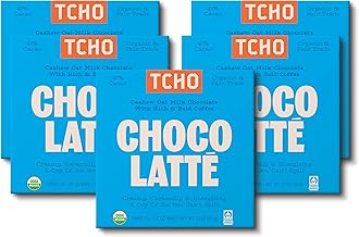 Choco Latte 47% Oat-Milk Chocolate Bars (5 pack) | Plant Based, Organic & Fair Trade | Non GMO, Non-Dairy, Vegan Chocolate, Soy Free (2.1oz each)