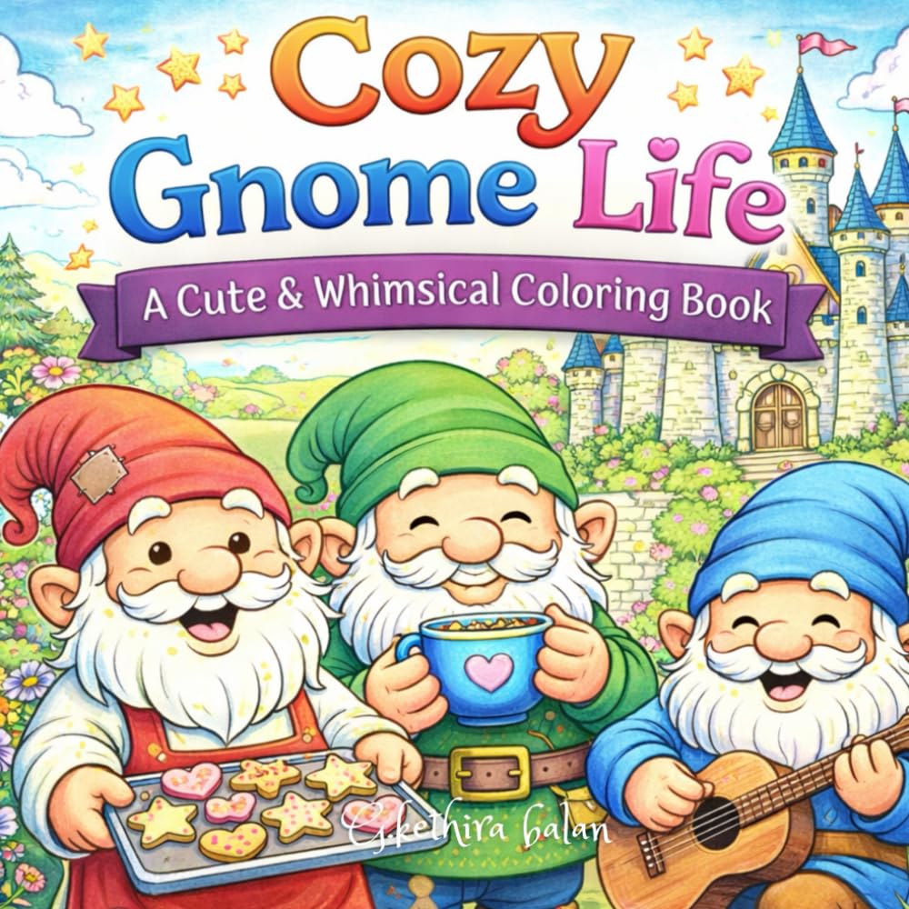 Cozy Gnome Life: A Cute & Whimsical Coloring Book!: Relaxing & Fun Coloring Pages Filled with Cozy Gnome Moments
