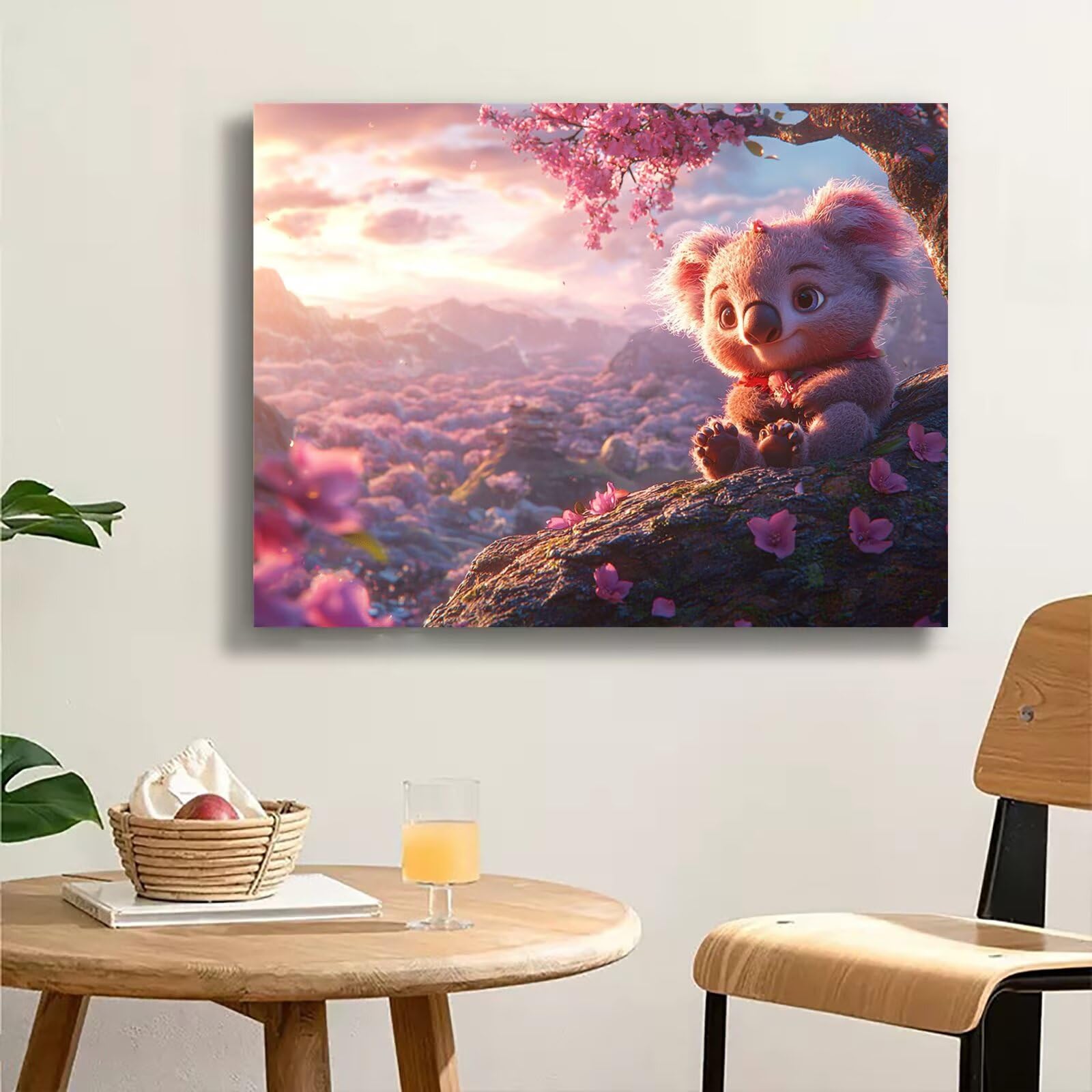 Dipingere con i Numeri Adulti fiore koala, Quadri da Dipingere Numerati Fai Da Te per Principianti e Adultis, Olio La Pittura di Numeri Kit, Hobby Creativi Adulti, Decorazioni Casa 90x120cm Q3S-212