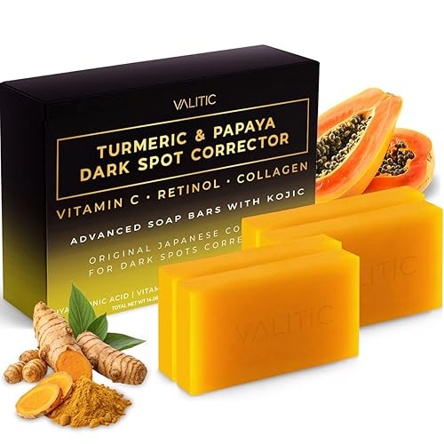 Miniatura 9 de VALITIC Barra de jabón de ácido kójico de papaya y cúrcuma, corrector de manchas oscuras, barra limpiadora para el cuidado de la piel, infundida con