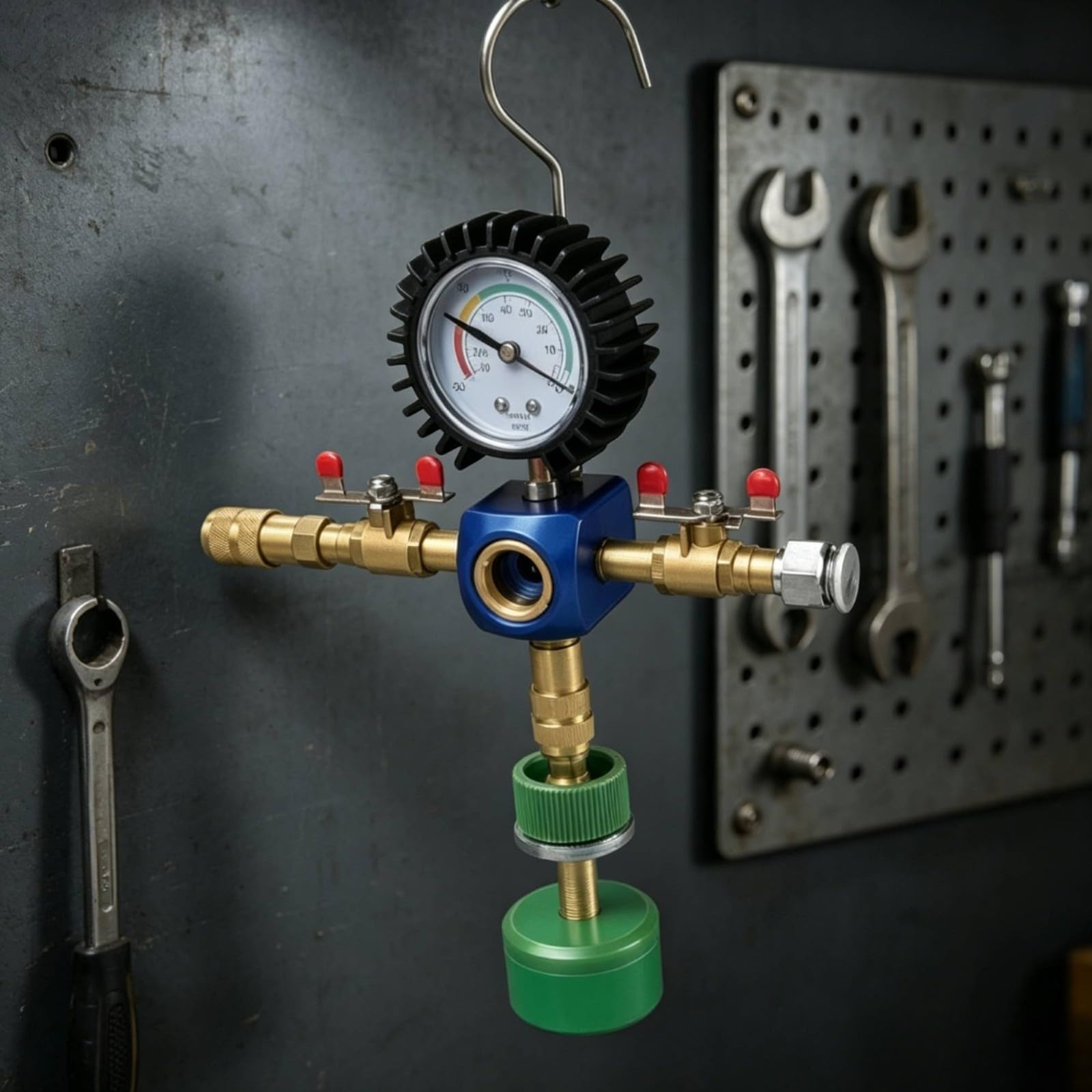 Kühlsystemprüfgerät Vakuum Nachfüllgerät mit Druckanzeige Entlüftungsset für Fahrzeugkühlkreislauf für Auto Mechaniker Und Hobby Schrauber