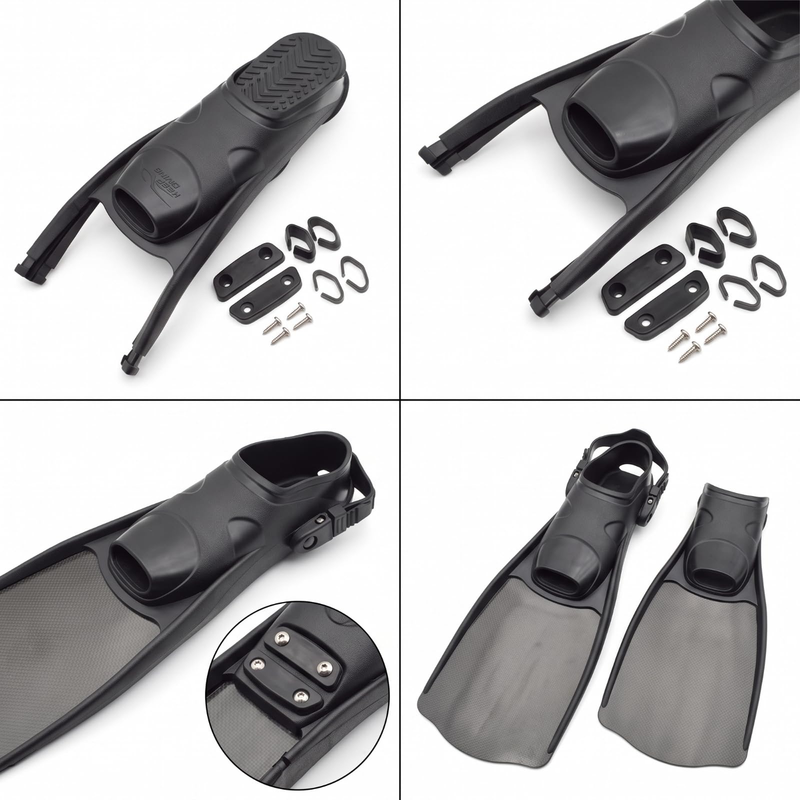 Calzans con Kit Montaje sin Talón Calzans Exnsiones para Pies Escarpines para Buceo con Propósito Extractivo, Buceo