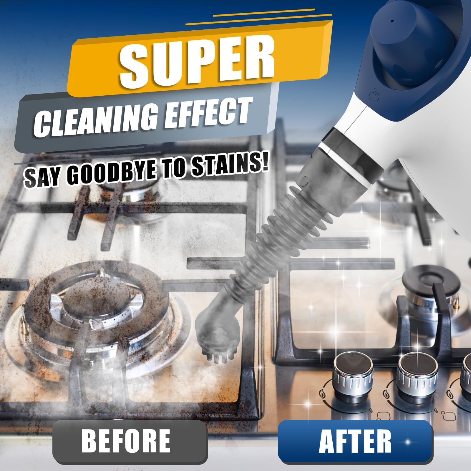 Steam Cleaner, Pressurized Handheld Steam Cleaner for Home with Safety Lock & 9 PCS Accessories, 350ML Large Water Tank Multi-Surface Steamer for Cleaning Car, Tile, Grease, Grout and Upholstery