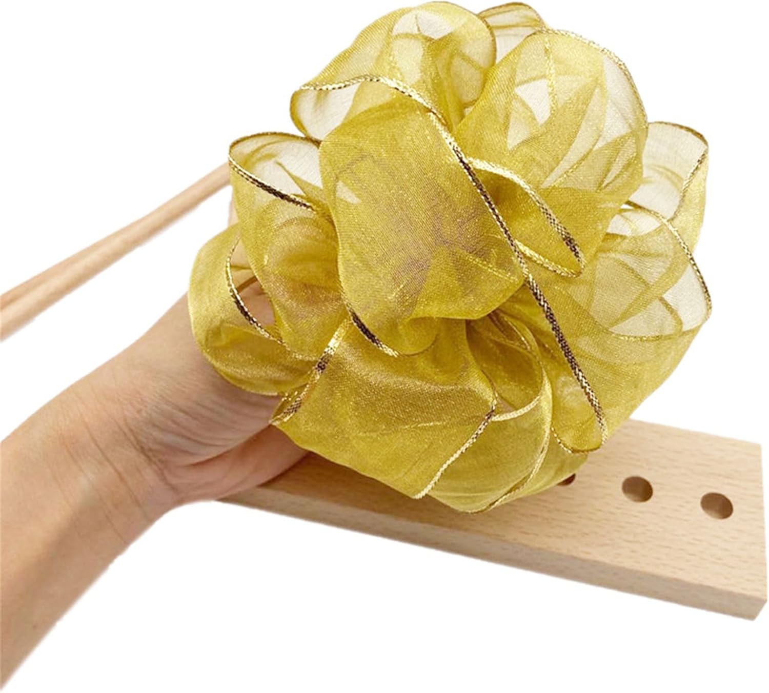 Bow Maker Making Tool for Ribbon, Wooden Wreath Maker for Making Gift Bows, Wrist Corsages, Wedding Party Decor Event Decorations