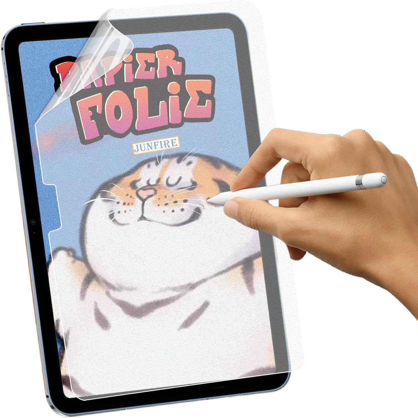 Junfire [2 Pack Matte Screen Protector for iPad 11 inch A16 2025 / 10th Generation 10.9 inch 2022, 9H Tempered Glass Screen Film Paper Texture/Bubble Free/Apple Pencil Compatible/Case Friendly