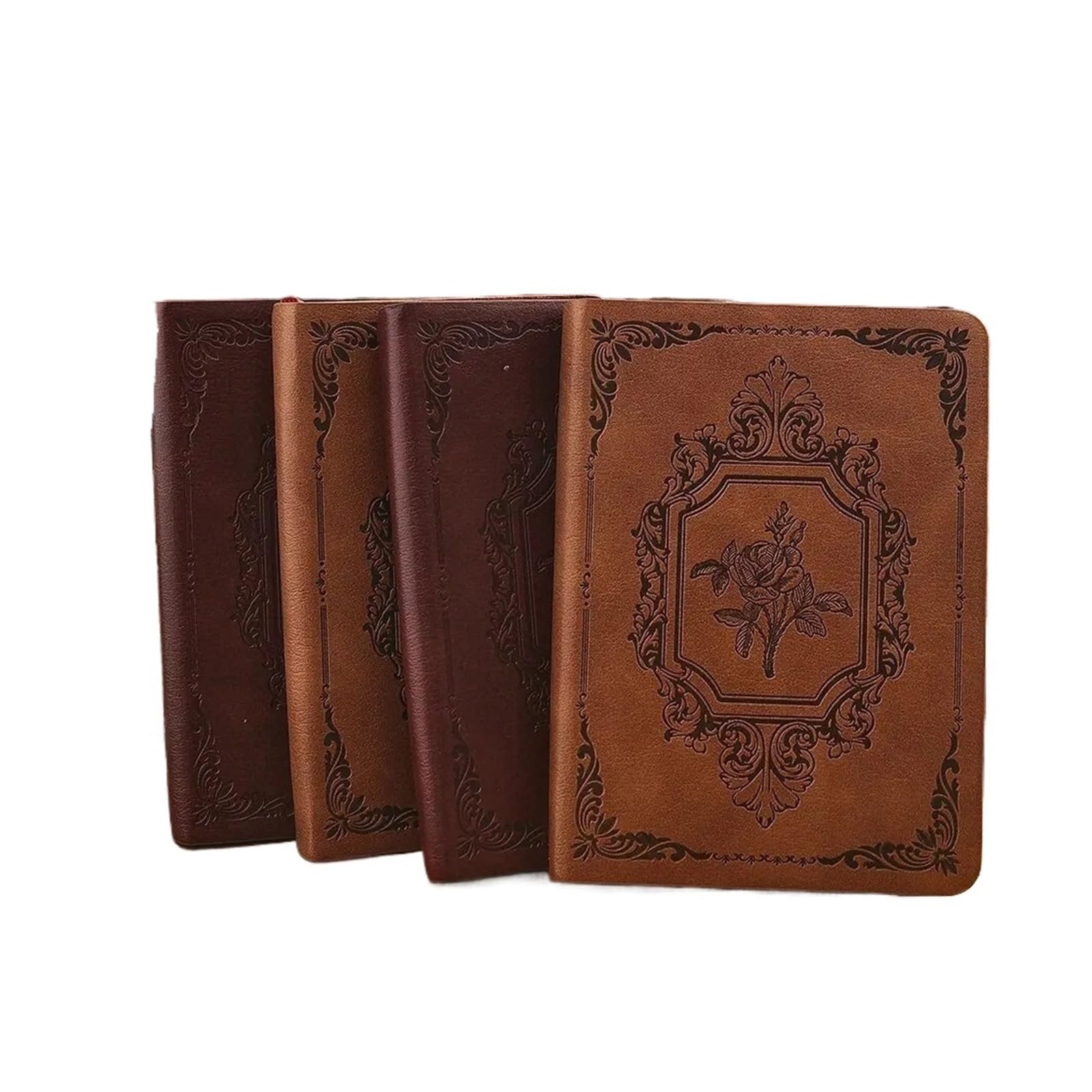 Inspirierendes Notizbuch 2 Stück 144 Blatt A6 Vintage PU Leder Tagebuch Buch Tragbares liniertes dickes Papier Notizbuch Schreiben Tagebuch Monatsplan Wochenplaner(Lonza Gem)