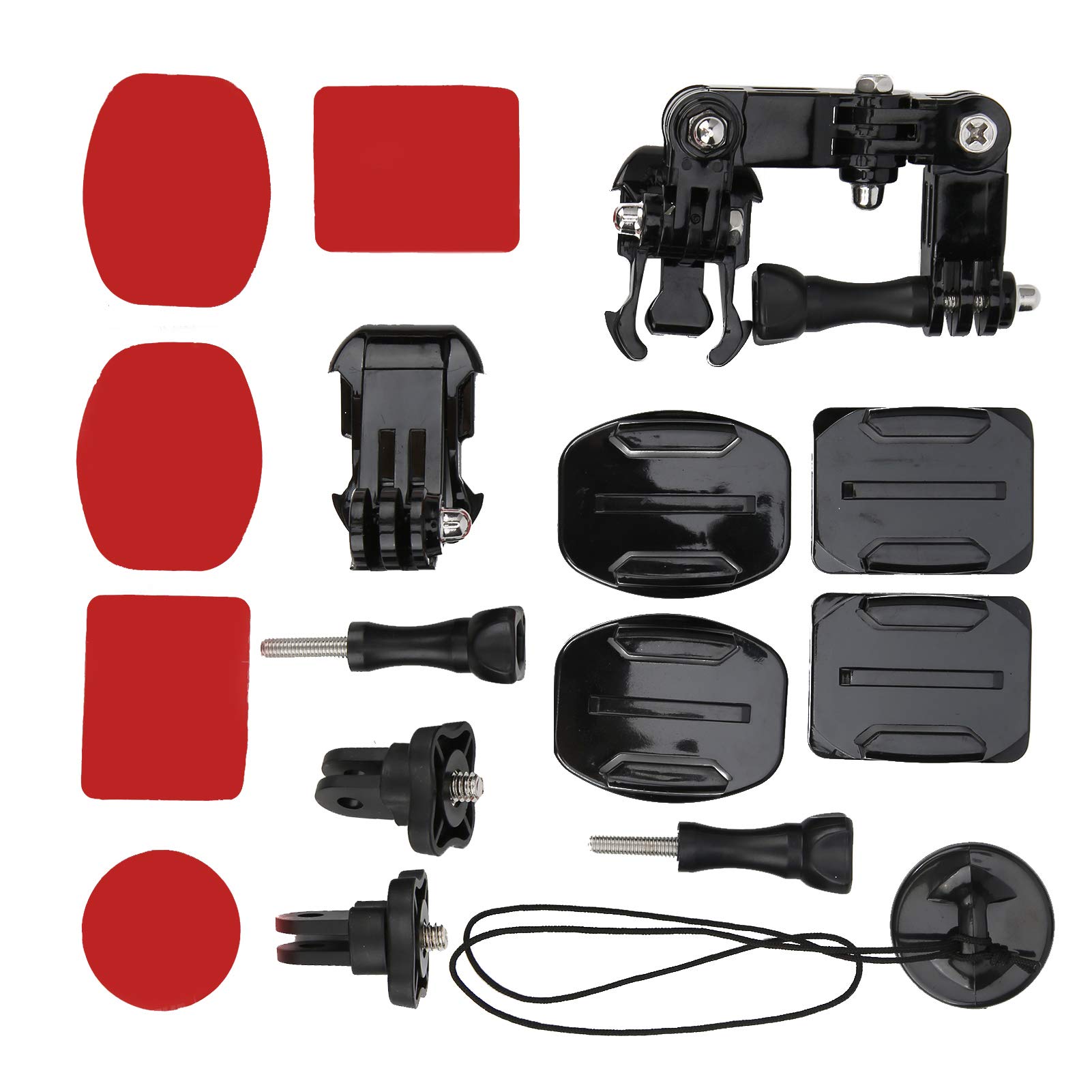Juego de Soporte para Cámara de Casco de Motocicleta, Soporte Universal para Cámara de Movimiento, Kit de Accesorios para Casco de Montar, para Motocicletas de esquí, Color Negro