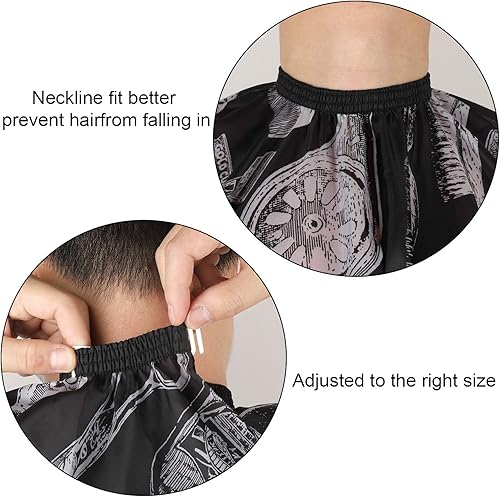 Miniatura 2 de SATINIOR 6 capas profesionales de peluquería para peluquería impermeables con plumero de cuello y cepillo de peines con cierre a presión ajustable