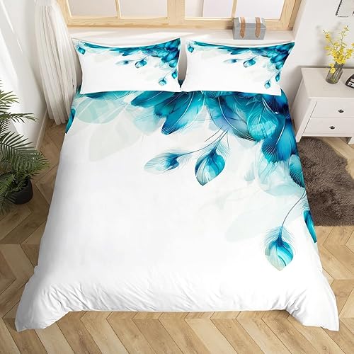 Erosebridal Juego de funda de edredón con estampado de pavo real para niños, tamaño individual, lindo tema de animales, para adultos, adolescentes,