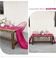 Vista 323 de Showgeous 10 Pack Baby Pink Cheesecloth Table Runner 10FT Long Semi-Sheer Gauze Table Runner Boho or Rustic Wedding Decor for Wedding Decor Arch
