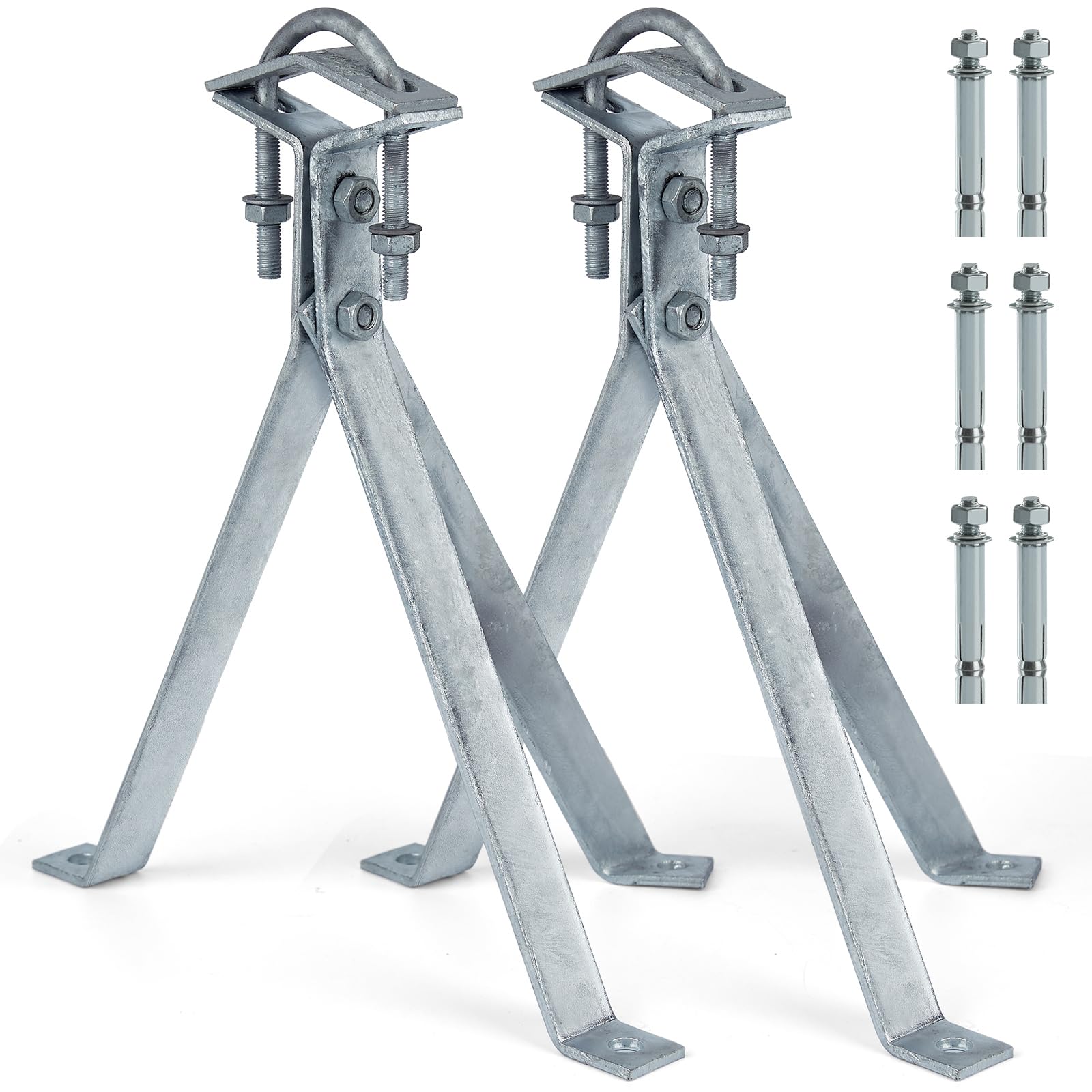 Windproof Stand Off Wall Mast Mount Satellite Dish Mounts (1 para uchwytów (3 nogi + 2 stopy), 35 cm)