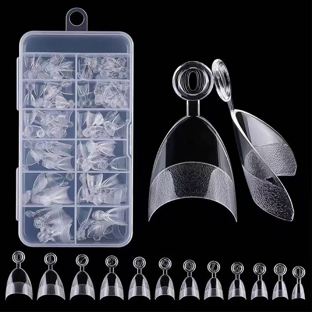 Extra Short Nail Tips，600pcs Clear Square Almond Tapered Half Cover Fake Nail with Box，Arcylic Press on Gel Nail Tip for Nail Extension Manicare Art