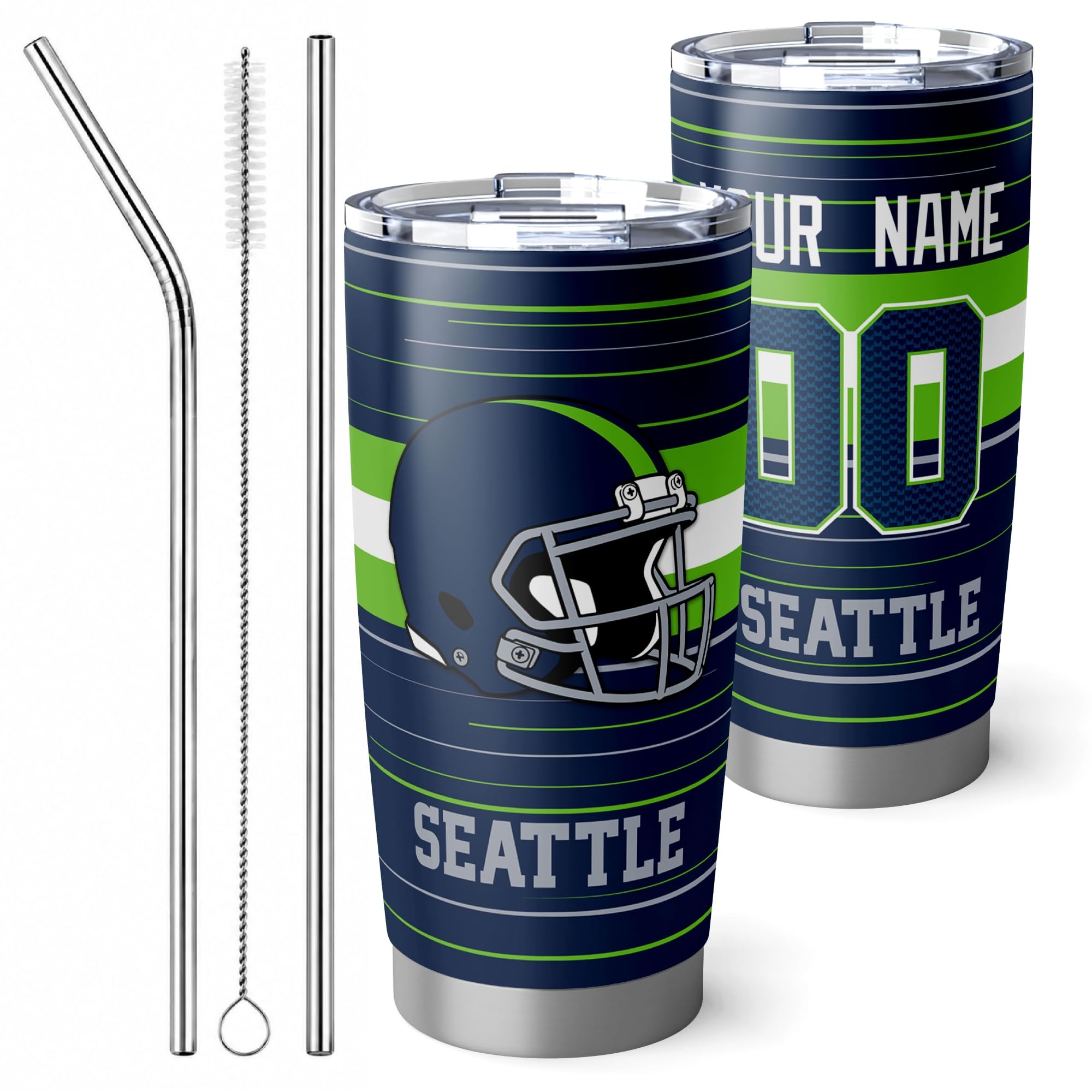 Seattle Tumbler 20oz Travel Mug Gifts Custom Name Number