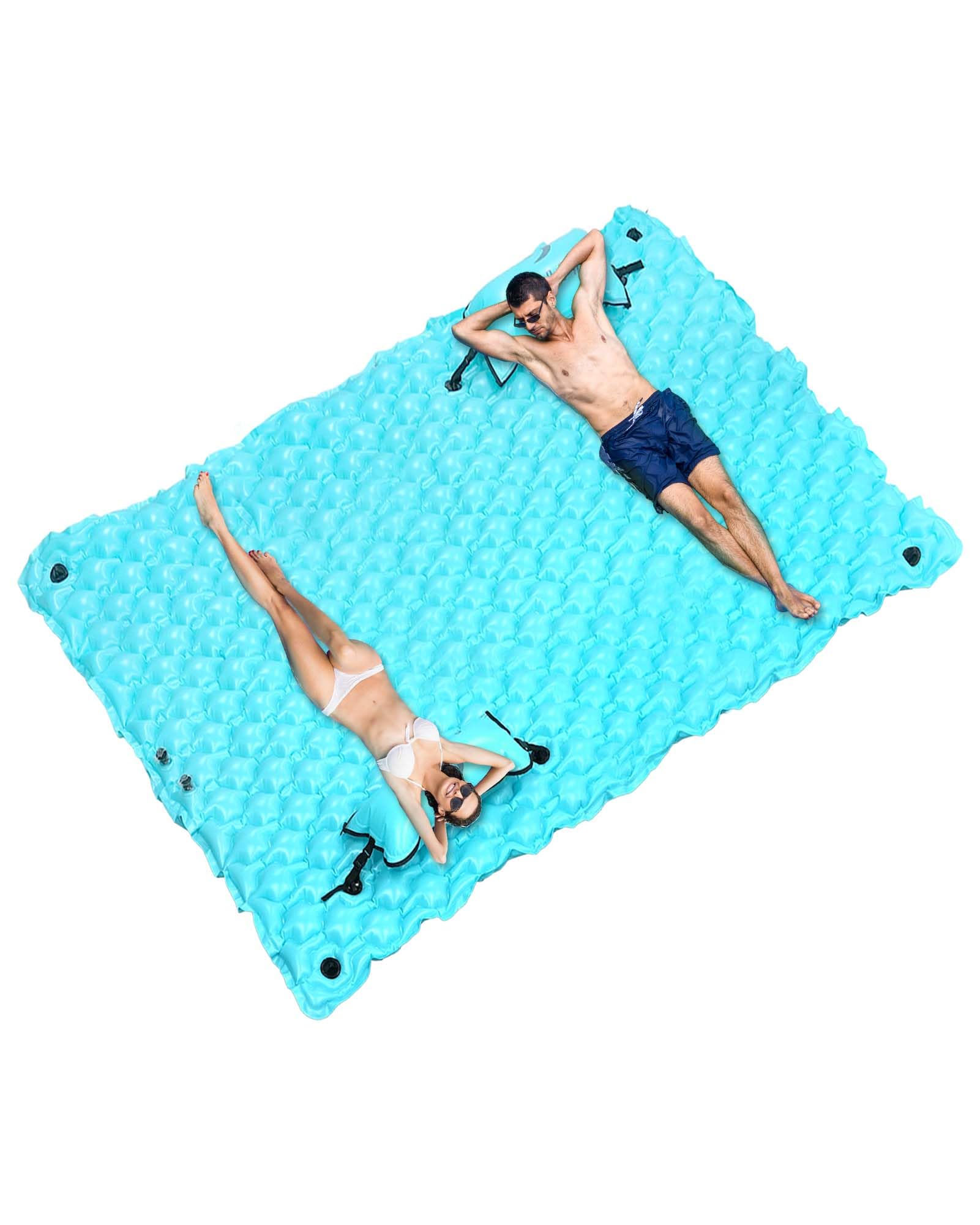 Inflatable Floating Mat, Lake Floats with Water Hammock for Beach, Swimming Pool Party, and Family Fun(no pump)