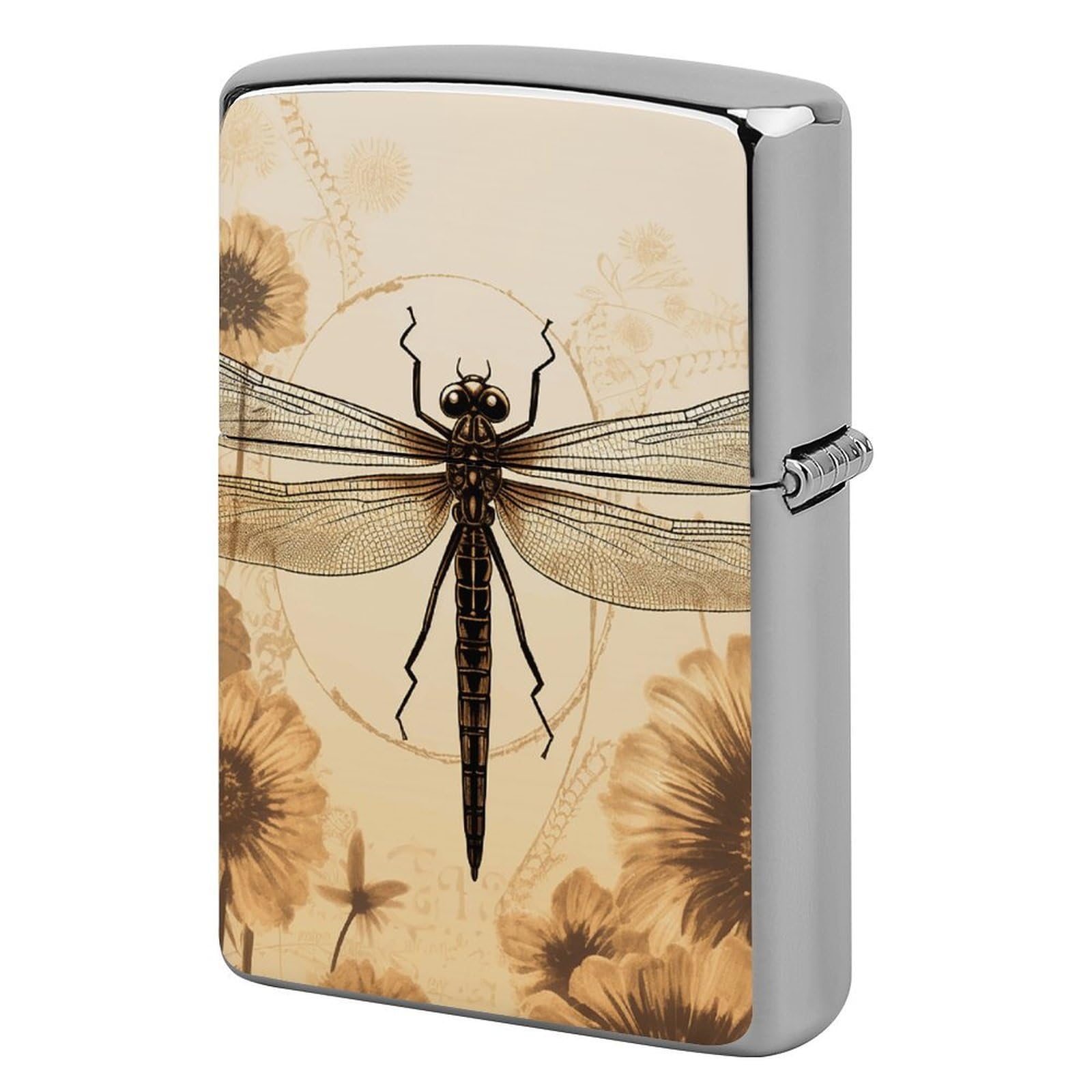 Dragonfly on Sunflower Lighter Case for Men, Personalized Lighter Cover for Valentine's Day Gifts, Flip-Top Lighters Shell for Outdoor, Portable Lighters Protective Sleeve