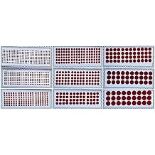 IS4A 916 Velvet Dot Bindi Tattoo Stickers Set of 9 Cards Adhesive Body Jewelry Bindis Bridal face belly Jewels Forehead round bindi for women Black