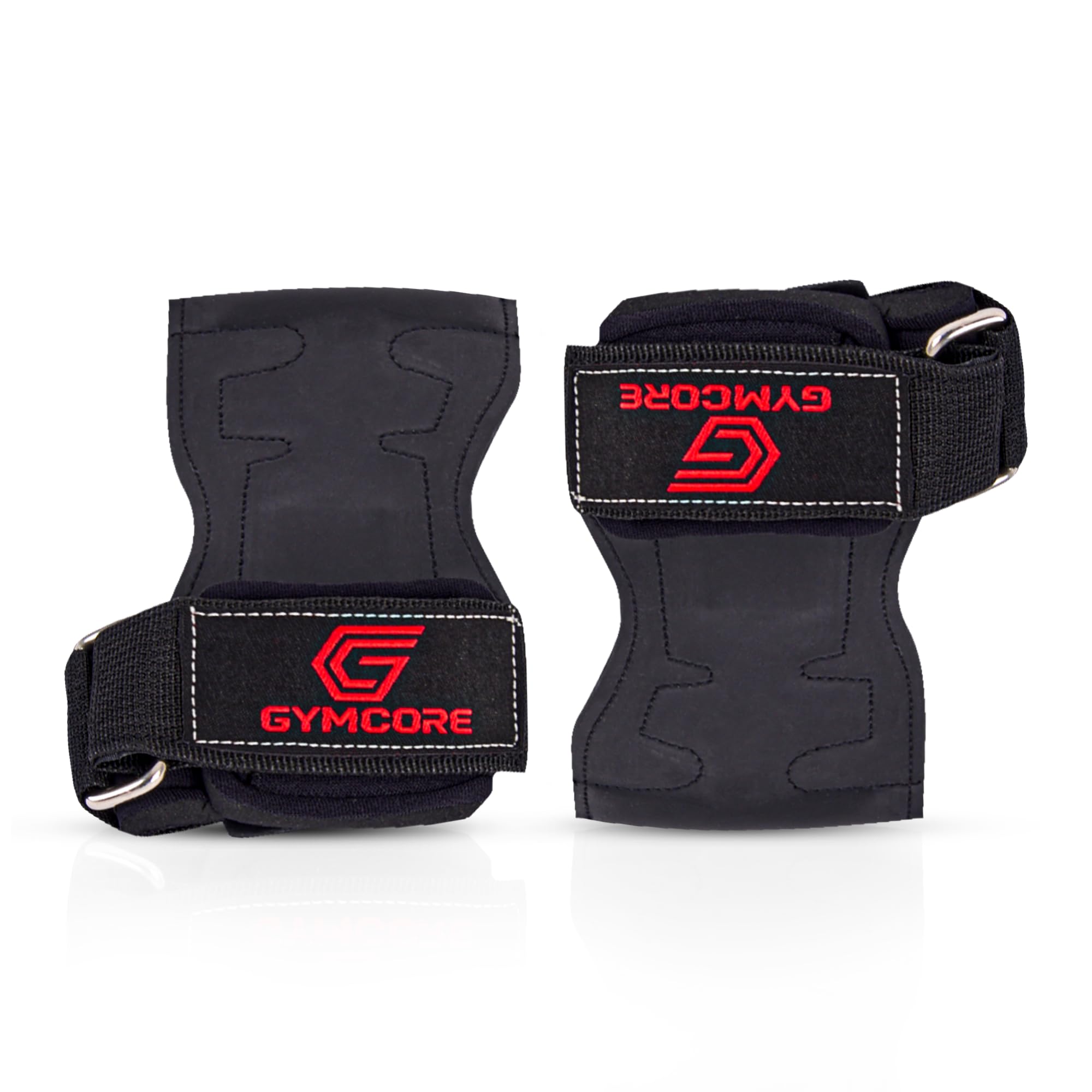 GYM CORE Multi Grip Straps - Rubber Hand Protection Padded Weight Lifting Hooks from Rips and Blisters for Men and Women - Wrist Support Pull Up Hand Wraps for Cross Training, Medium
